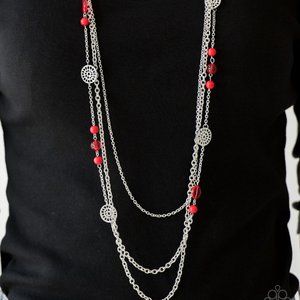 Paparazzi Pretty Pop-tastic! Red Necklace and Earring Set